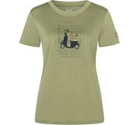 super.natural - Women's Racing Dachshund Bio Jersey Tee - Merinoshirt, Gr. M, sage / various (Sage/Various)