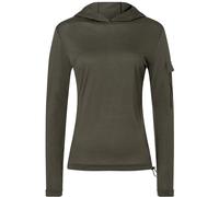 super.natural - Women's Relax Light Pocket Hoodie - Merinohoodie, Gr. S 36 - S, braun (BlackInk)