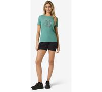 super.natural - Women's Rock Flowers Tee - Merinoshirt, Gr. XS, türkis (LagoonGreen/Various)