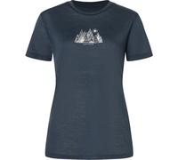 Super.Natural Damen Top Mountain Art T-Shirt (Größe S, blau)