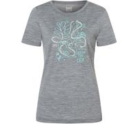 super.natural - Women's Under The Sea Tee - Merinoshirt, Gr. XS, grau/ various (CashmereGreyMelange/Various)