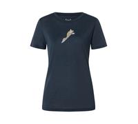 super.natural - Women's Duck Dive Tee - Merinoshirt, Gr. XS, blau/ various (Blueberry/Various)