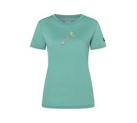 super.natural - Women's Duck Dive Tee - Merinoshirt, Gr. L, grün/ various (LagoonGreen/Various)