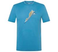super.natural - Duck Dive Tee - Merinoshirt, Gr. M, blau (BlueHeaven/Various)