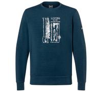 super.natural - Fishing Adventure Crew - Pullover, Gr. S, blau (Blueberry/FeatherGrey)