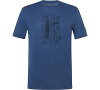 super.natural - Fishing Adventure Tee - Merinoshirt, Gr. XL, blau (OceanBlue/Blueberry)