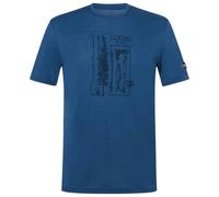 super.natural - Fishing Adventure Tee - Merinoshirt, Gr. XL, blau (OceanBlue/Blueberry)