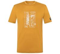 super.natural - Fishing Adventure Tee - Merinoshirt, Gr. XXL, gelb (DriedTobacco/WhiteStone)
