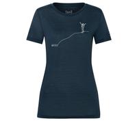 super natural Freizeit-Shirt Bergglück Tee (Merino-Mix) marineblau Damen, Größe S
