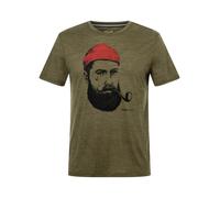 super natural Freizeit-Tshirt Graphic Sailor - Merinowollmix - olivegrün Herren, Größe S