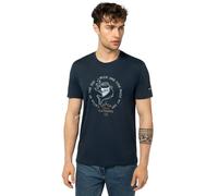 super natural Freizeit-Tshirt Juhos Finest Tee - dunkelblau/grau Herren, Größe M