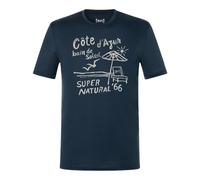 super natural Freizeit-Tshirt Wood Cote D'Azur Tee (Merino-Mix) dunkelblau Herren, Größe XXL