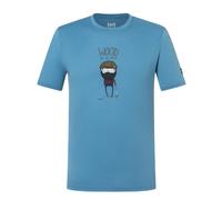 super natural Freizeit-Tshirt Wood Crafti Tee (Merino-Mix) blau Herren, Größe L
