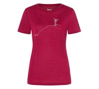 super.natural - Women's Gipfelglück Tee - Merinoshirt, Gr. M, rosa (BeetRed/FeatherGrey)