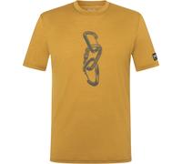super.natural - Carabineri Tee - Merinoshirt, Gr. S 46 - S, orange/gelb (DriedTobacco/CashmereGreyMelange)