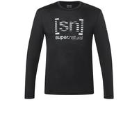 Super Natural Herren Grid Logo Langarmshirt schwarz M