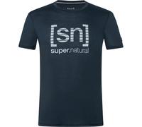 super.natural - Grid Logo Tee - Merinoshirt, Gr. S 46 - S, blau (Blueberry/VaporGrey)