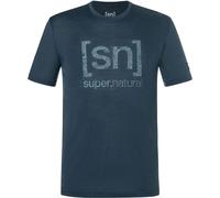 super.natural - Logo Lines Tee - Merinoshirt, Gr. XL, blau (Blueberry/FlintStone)