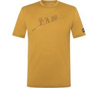 super.natural - Hiking Tee - Merinoshirt, Gr. S 46 - S, orange/gelb (DriedTobacco/Blueberry)