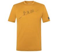 super natural Wander-/Freizeit Tshirt Graphic Hiking - Merinowollmix - gelb Herren, Größe XL