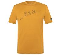 super.natural - Hiking Tee - Merinoshirt, Gr. XXL 56 - XXL, orange/gelb (DriedTobacco/Blueberry)