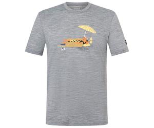 super.natural - Hot Dog Tee - Merinoshirt, Gr. M, grau (CashmereGreyMelange/Various)