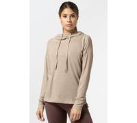 super natural Kapuzenpullover Funnel Hoodie (Merinowolle) beige Damen, Größe L