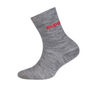Super.natural All Day Lange Socken EU 31-34 Cashmere Grey Melange / High Risk Red