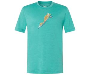 super.natural - Kid's Duck Dive Tee - Merinoshirt, Gr. 128, grün/ various (LagoonGreen/Various)