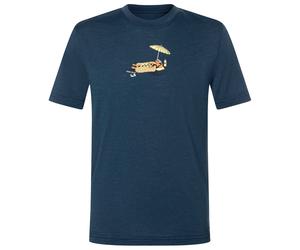 super.natural - Kid's Hot Dog Tee - Merinoshirt, Gr. 116, blau/ various (Blueberry/Various)