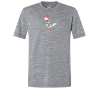 super.natural - Kid's Johnny Tee - Merinoshirt, Gr. 164, grau/ various (CashmereGreyMelange/Various)