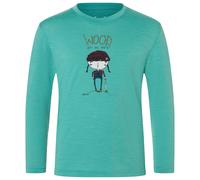 super.natural - Kid's Wood Craftine L/S - Merinoshirt, Gr. 116, türkis (LagoonGreen/Various)