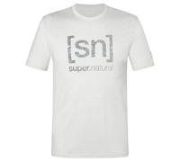 super.natural - Logo Lines Bio Jersey Tee - Merinoshirt, Gr. XXL 56 - XXL, weiß (WhiteStoneMelange/TurbulenceBlue)