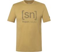 super.natural - Logo Lines Tee - Merinoshirt, Gr. L, beige (Sahara/CashmereGreyMelange)