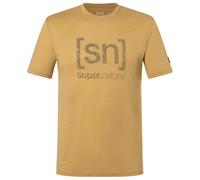 super.natural - Logo Lines Tee - Merinoshirt, Gr. XL, beige (Sahara/CashmereGreyMelange)