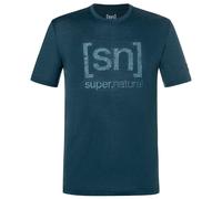super.natural - Logo Lines Tee - Merinoshirt, Gr. XXL, blau (Blueberry/FlintStone)