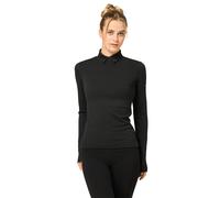 Super.Natural Lux Split Turtleneck Damen Longsleeves Merino schwarz Größe XS Hautfreundlich Merinowolle