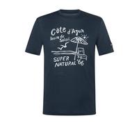 super natural Freizeit-Tshirt Wood Cote D'Azur Tee (Merino-Mix) dunkelblau Herren, Größe XL
