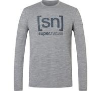 Super.Natural M Denim Logo SN LS cashmere grey melange/blueberry (21H) XL