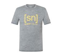 Super.Natural M Grid Logo Tee cashmere grey melange/aspen gold (51H) S