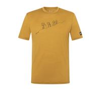 super.natural - Hiking Tee - Merinoshirt, Gr. XXL 56 - XXL, orange/gelb (DriedTobacco/Blueberry)