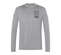 super.natural - Lil Anchor Bio Jersey L/S - Merinoshirt, Gr. M, grau (CashmereGreyMelange/Blueberry)