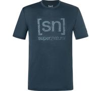 super.natural - Logo Lines Tee - Merinoshirt, Gr. L, blau (Blueberry/FlintStone)