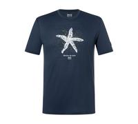 super.natural - Sea Star Tee - Merinoshirt, Gr. L, blau (Blueberry/WhiteStone/DriedTobacco)