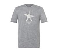 super.natural - Sea Star Tee - Merinoshirt, Gr. XXL, grau (CashmereGreyMelange/Various)