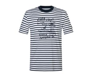Super.Natural M Stripe Cote D'azur BIO J Tee fresh white/navy stripe/salute (20I) M