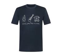 super.natural - Van Life Bio Jersey Tee - Merinoshirt, Gr. XL, blau (Blueberry/FeatherGrey)