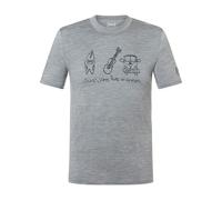 super.natural - Van Life Bio Jersey Tee - Merinoshirt, Gr. S, grau (CashmereGreyMelange/Blueberry)