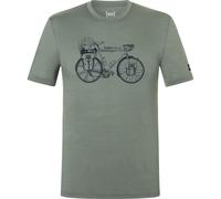 super.natural - Wander Wheel Tee - Merinoshirt, Gr. XL, oliv/grün (Eucalyptus/Blueberry)