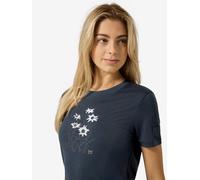 super.natural - Women's Edelweiss Bio Jersey Tee - Merinoshirt, Gr. S, blau (Blueberry/Various)